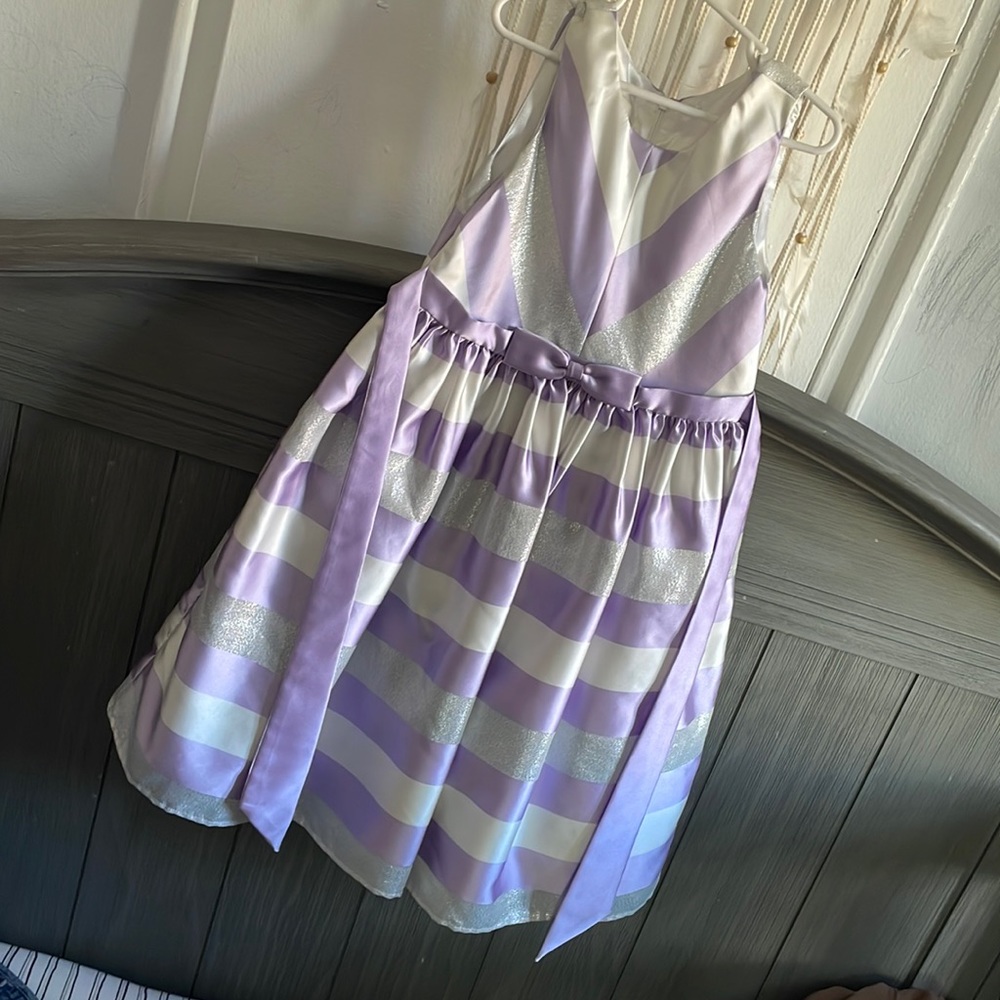 Purple sparkly formal girl gown